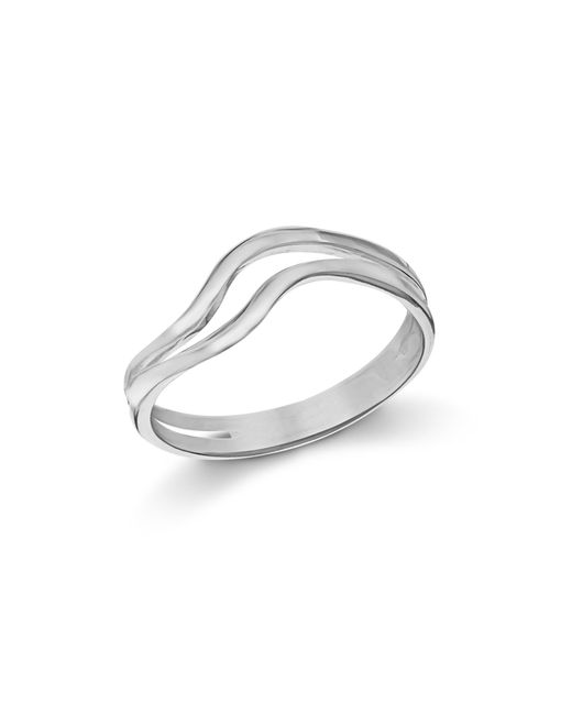 iJewel Metallic Sterling Double Wave Ring