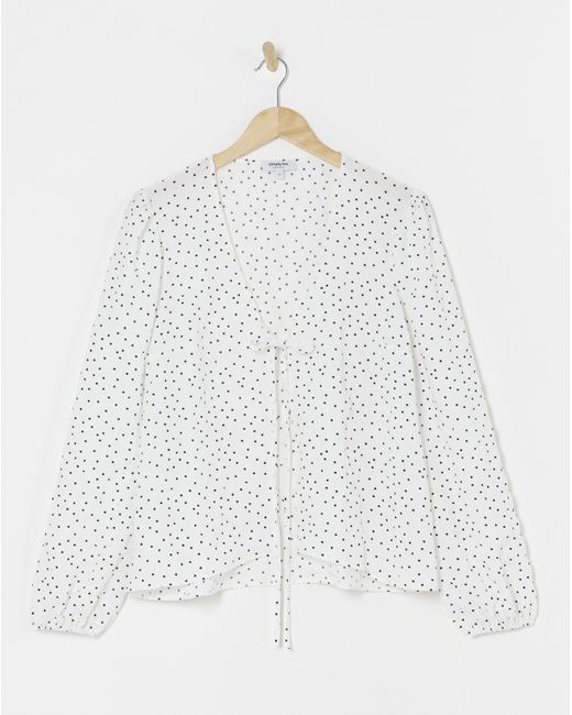 Simply Be White Tie Front Blouse