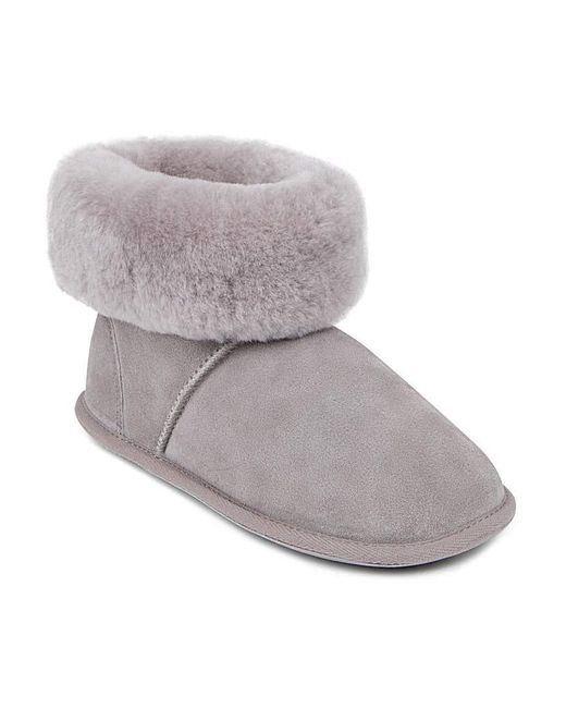 Just Sheepskin|Totes Gray Just Sheepskin Ladies Albery Slippers