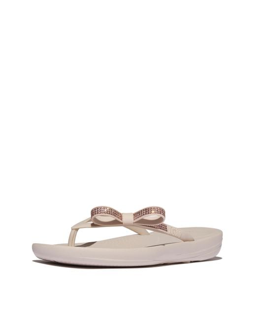 Fitflop White Fit Flop Iqushion Glitz Flip Flops