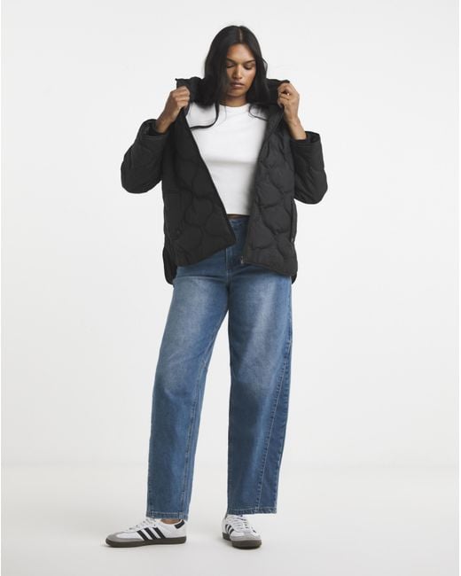 Simply Be Black Short Quilted Jacket