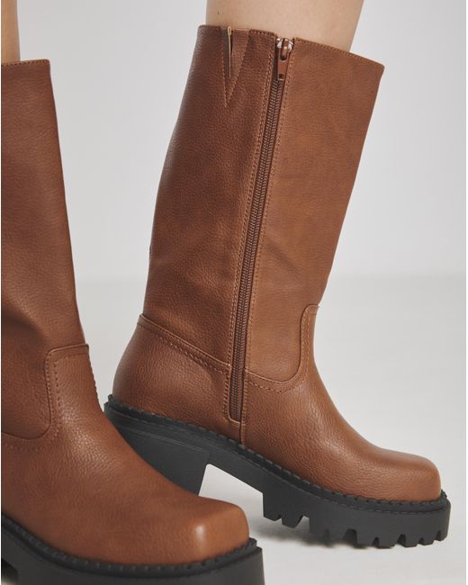 Simply Be Natural Chunky Plain Biker Boot Ex Wide C