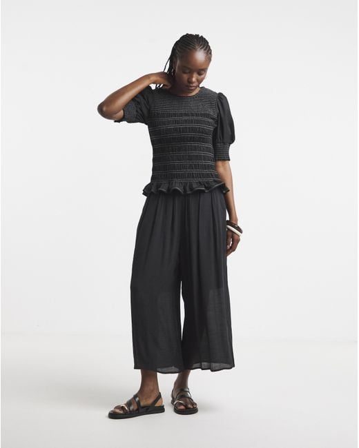 Simply Be White Pleat Extreme Wide Leg Culotte