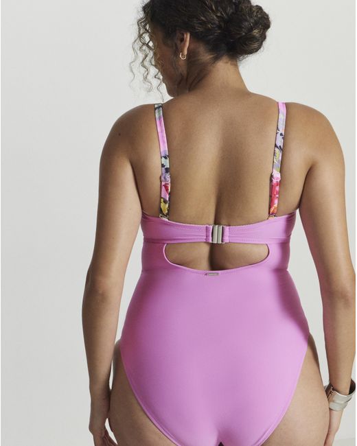 Figleaves Pink Fiji Bandeau Swimsuit