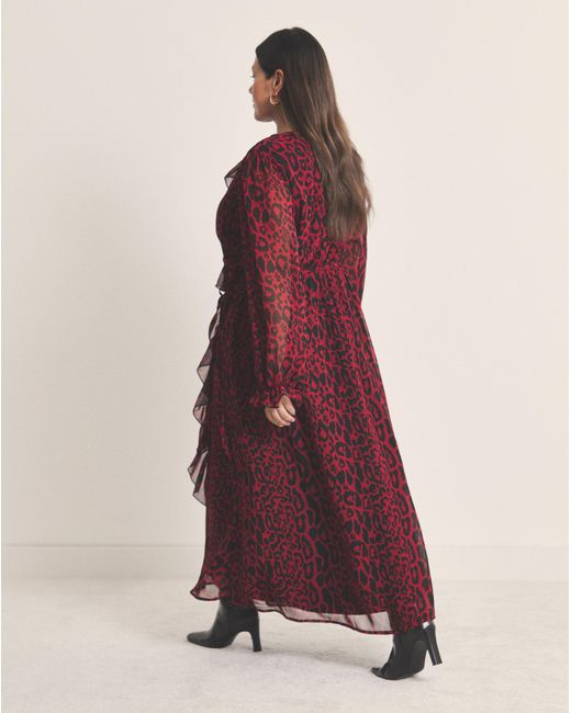 Simply Be Red Georgette Wrap Dress