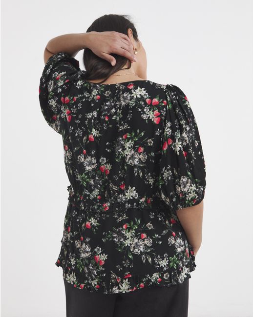 Simply Be Black Crinkle Blouse