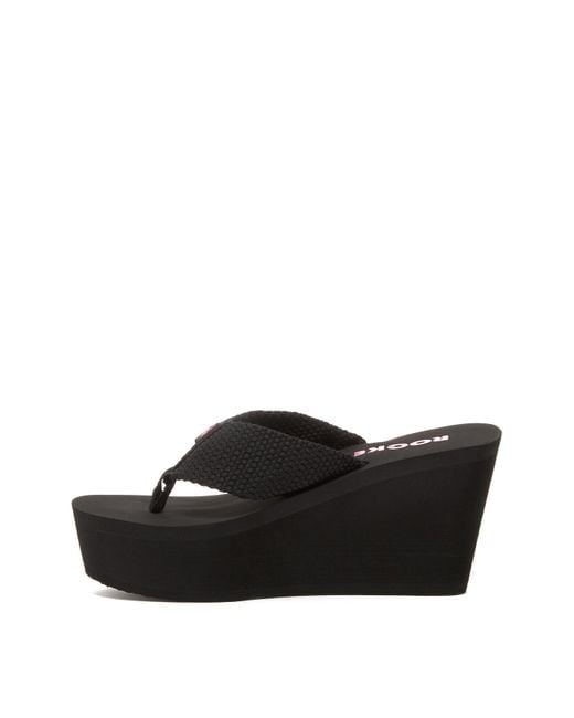Rocket Dog Black Toe Post Wedge Sandals