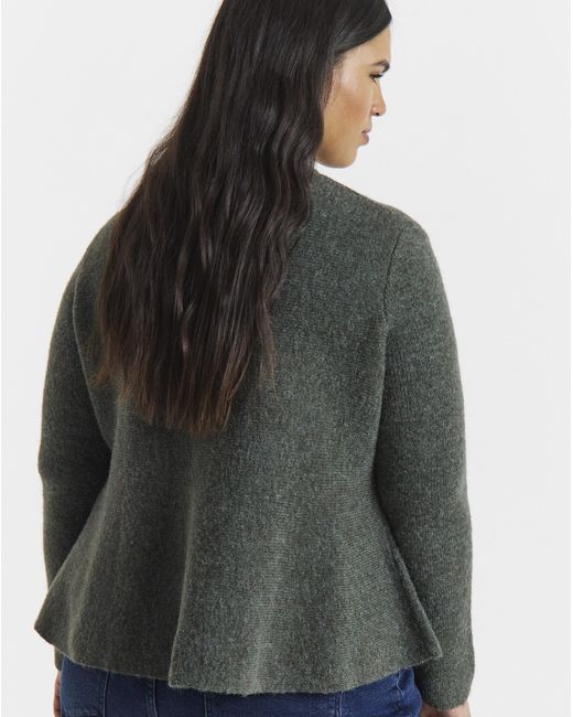 Simply Be Gray Peplum Knitted Cardigan