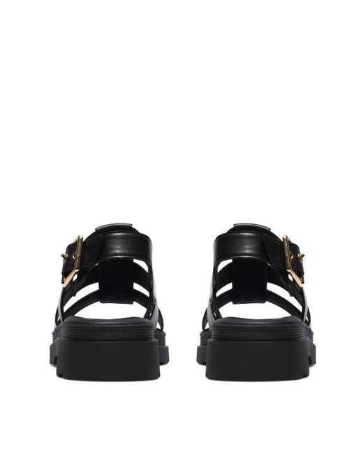 Clarks Black Arwell Leather Sandal E Fit