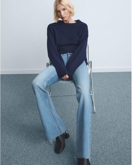 Mango Blue Flare Mid-Rise Jean