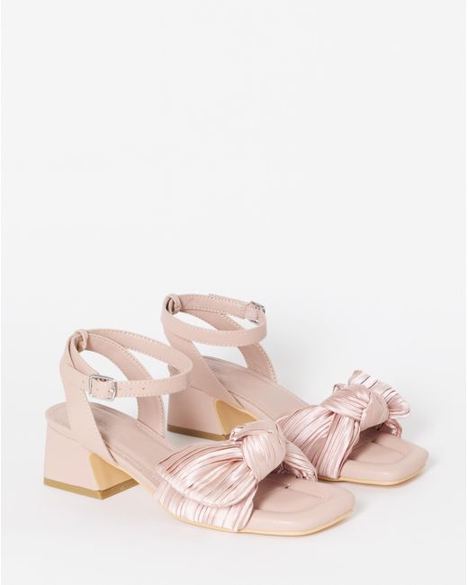 Simply Be Blue Side Bow Heels Extra Wide Fit