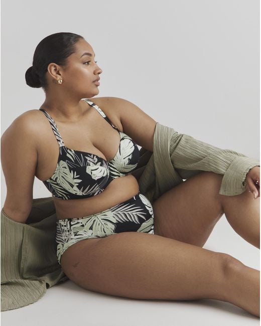 Elomi Black Tropical Retreat Plunge Bikini Top