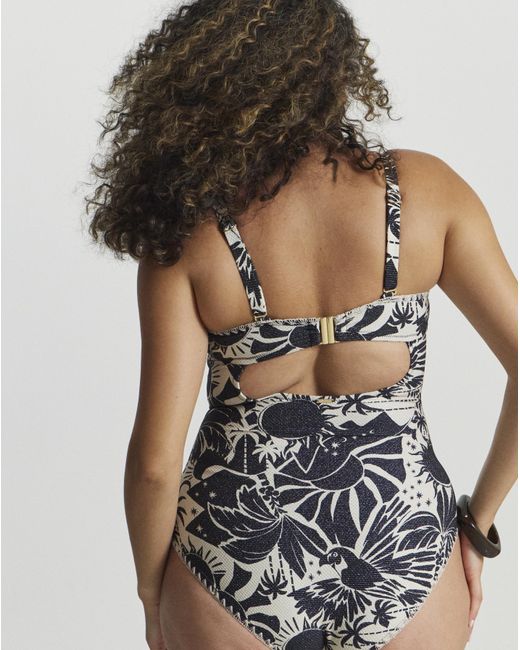 Figleaves Gray Underwired Swimsuit