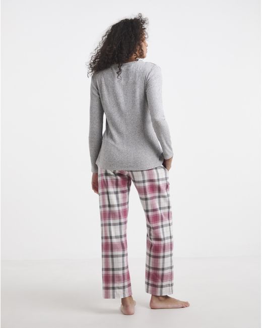 Pretty Secrets Gray Henley Pj Set