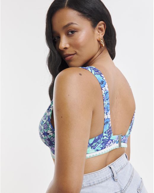 Figleaves Blue Figleaves Frida Plunge Bikini Top