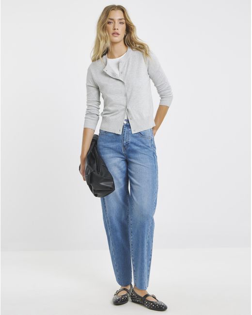 Simply Be White Eversoft Crew Neck Cardigan