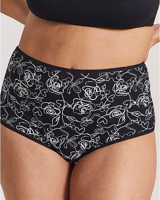 Pretty Secrets Black 6 Pack Full Brief Knickers