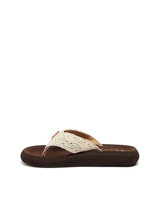 Rocket Dog White Crochet Toe Post Sandals