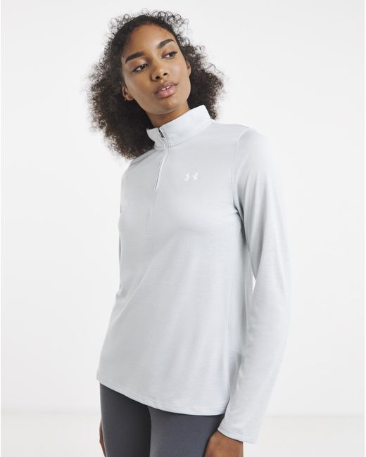 Under Armour White Tec 1/2 Zip Twist Top