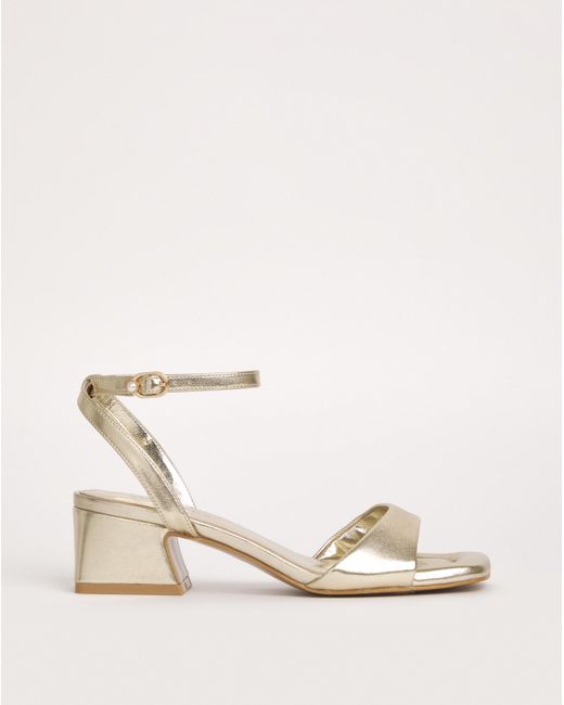 Simply Be Black Barely There Low Block Heel Ex Wide