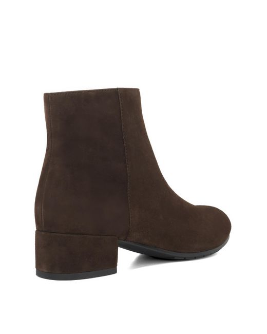 Dune Brown Pippie Suede Ankle Boots Wide Fit