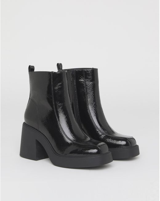 Simply Be Black Platform Ankle Boots Wide