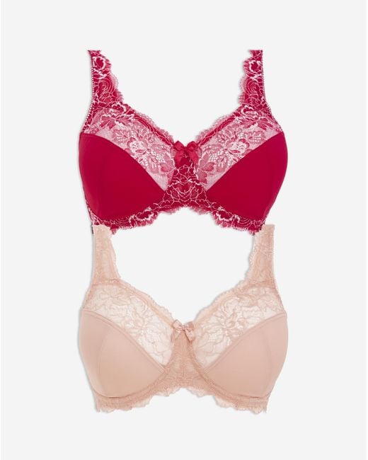 Pretty Secrets 2 Pack Ella Lace Non Wired Full Cup Bras