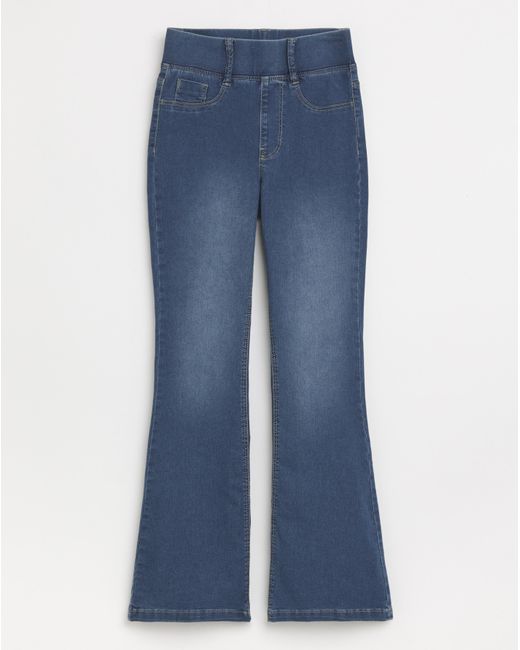 Simply Be Blue Flared Pull On Jeggings