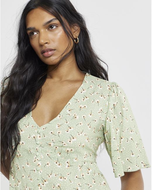Simply Be Multicolor Spun Viscose Button Up Midi Dress