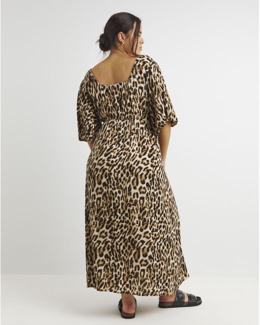 Simply Be Brown Crinkle Goddess Dress