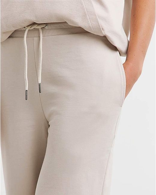Simply Be White Reverse Loop Back Joggers