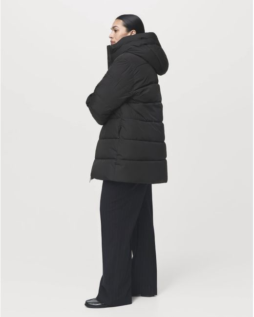 Mango Blue Double Zip Hooded Puffer Coat