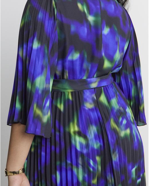 Joanna Hope Blue Belted Pleat Midi Dress