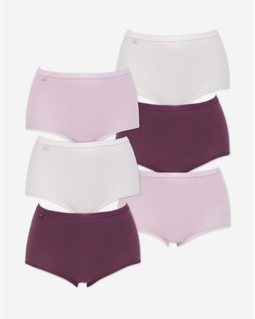 Sloggi Purple 6Pk Basic Maxi Briefs