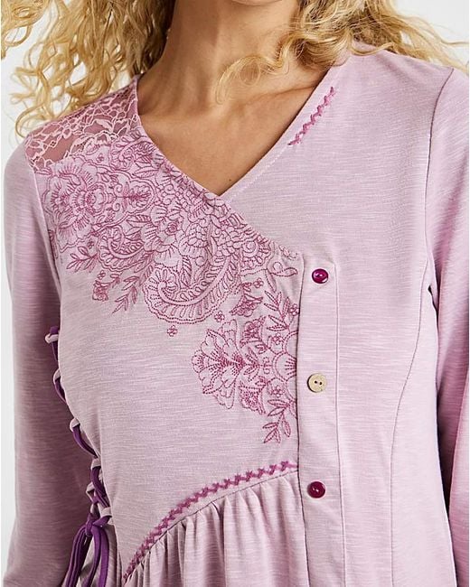 Joe Browns Purple Exquisite Embroidered Tunic