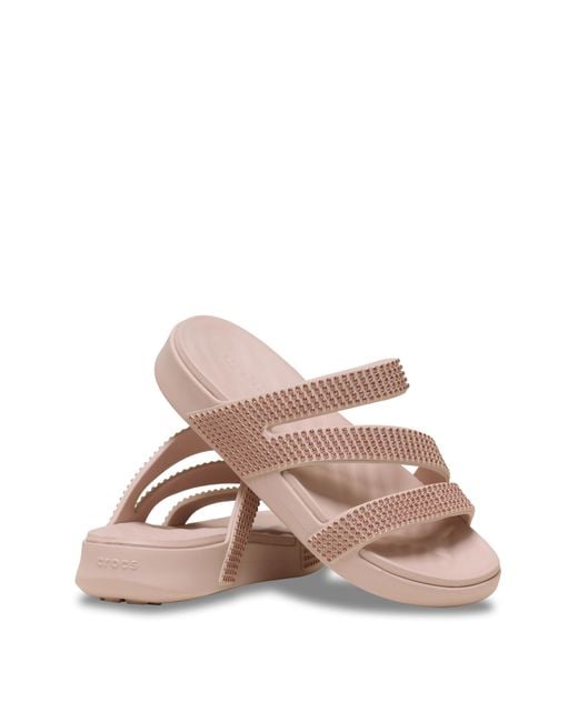 CROCSTM Pink Getaway Gems Strappy Sandals