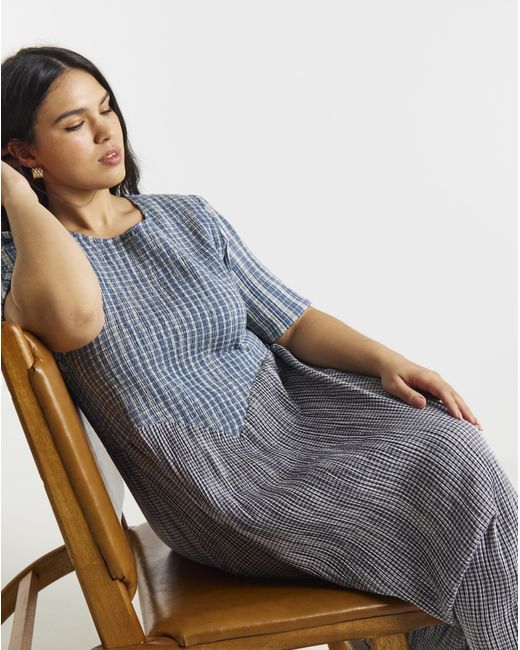 Native Youth Blue Ny Seersucker Dress