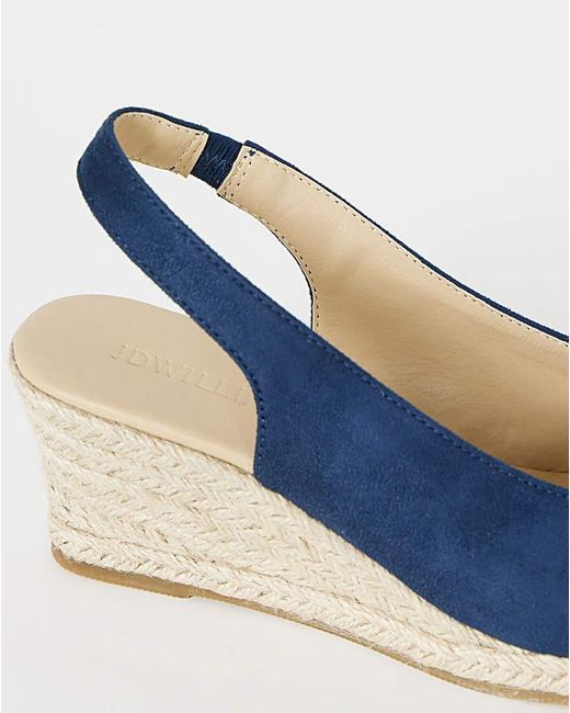 JD Williams Blue Peep Toe Espadrille Wedge Wide