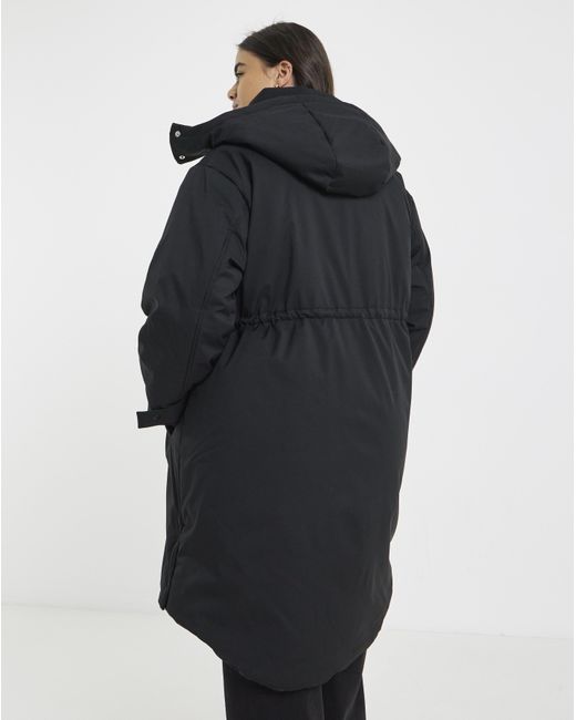 Simply Be Blue Fleece Lined Padded Parka Coat