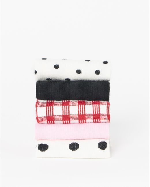 Pretty Secrets White 5 Pack Ankle Socks