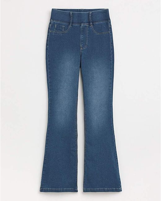 Simply Be Blue Flared Pull On Jeggings