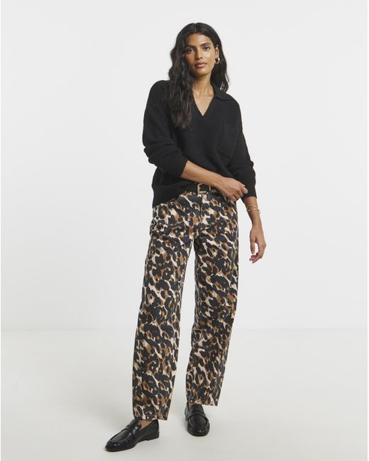 Simply Be Black V-Neck Collared Jumper