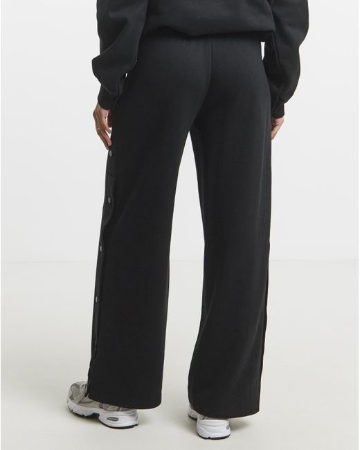 Simply Be Black Half Popper Wide Leg Joggers