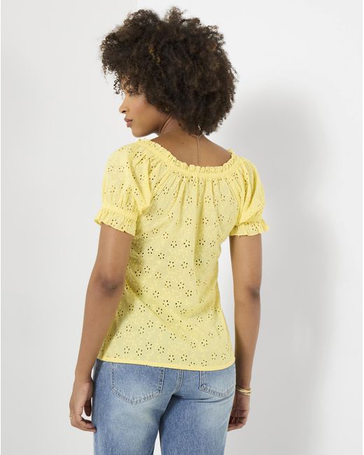 Joe Browns Yellow Beautiful Broderie Top
