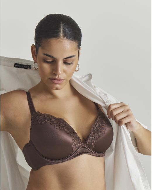 DORINA Brown Push Up Plunge Bra