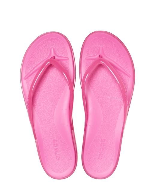 CROCSTM Pink Miami Jelly Round Toe Flip