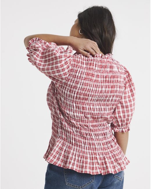 Simply Be Red Peplum Blouse