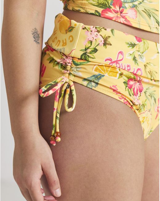 Figleaves Yellow Adjustable Foldover Bikini Bottoms