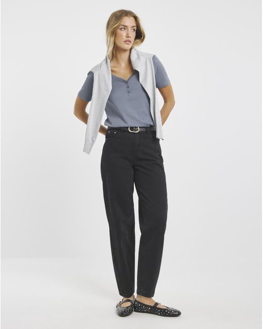 Simply Be Gray 2 Pack Henley Tops