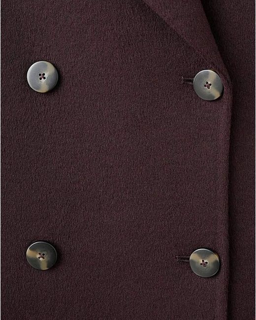 Mango Red Wool Mix Double Breasted Coat
